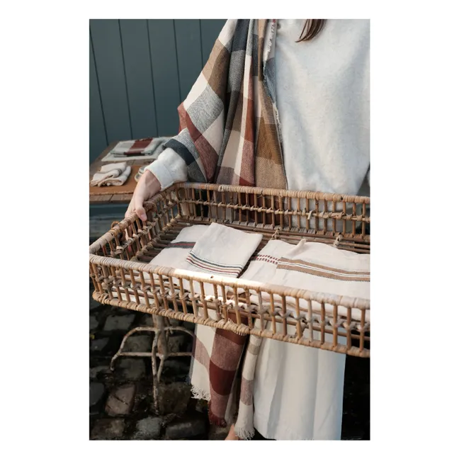 Serviette de table Perry Multistripe | Ecru