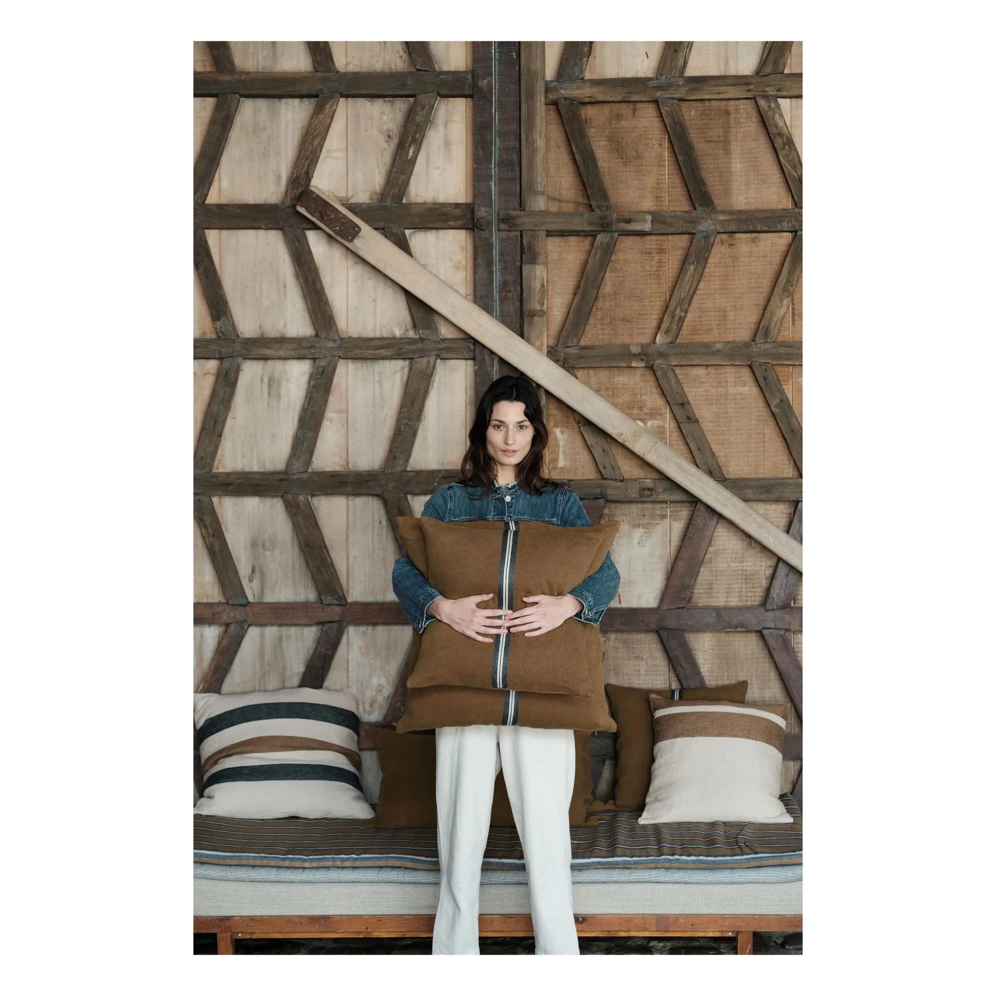 Housse de coussin Miles | Tabac- Image produit n°1