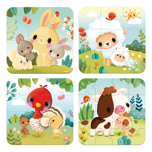 Evolutionary puzzles Farm animals - 4 puzzles
