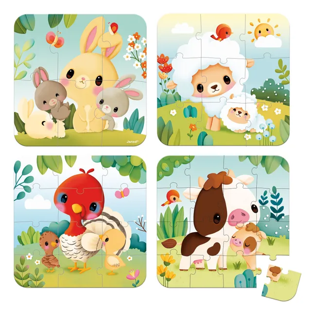 Evolutionary puzzles Farm animals - 4 puzzles