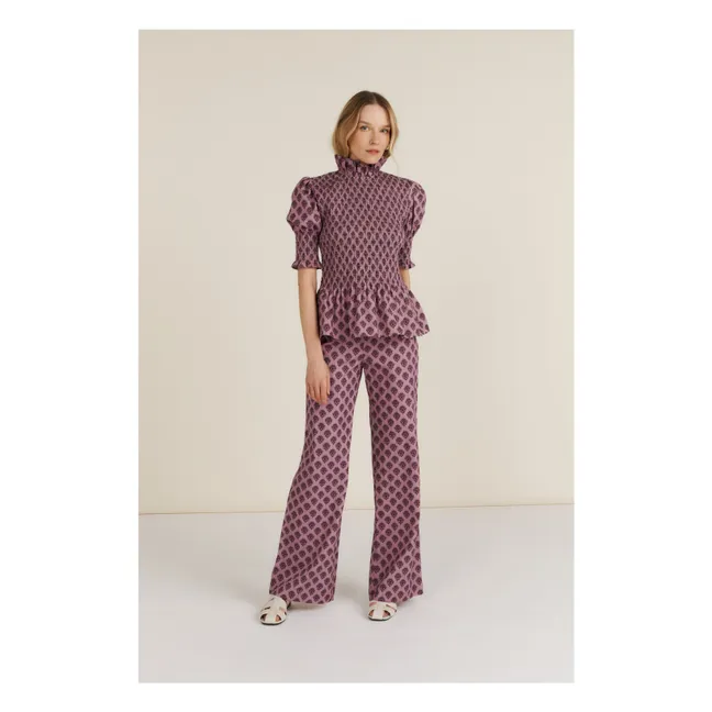 Short-sleeved blouse Aleria Flowers | Purple
