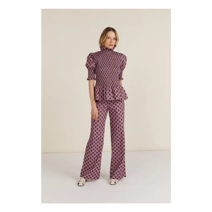 Blouse Manches Courtes Aleria Fleurs | Violet- Image produit n°2