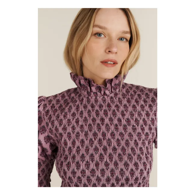 Blusa de manga corta Aleria Flowers | Violeta