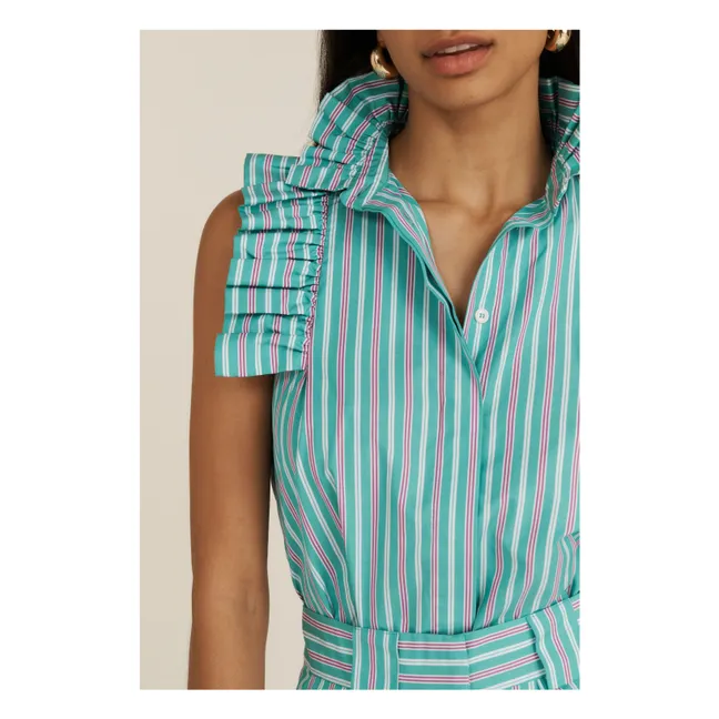 Blouse Mizou Rayures | Turquoise