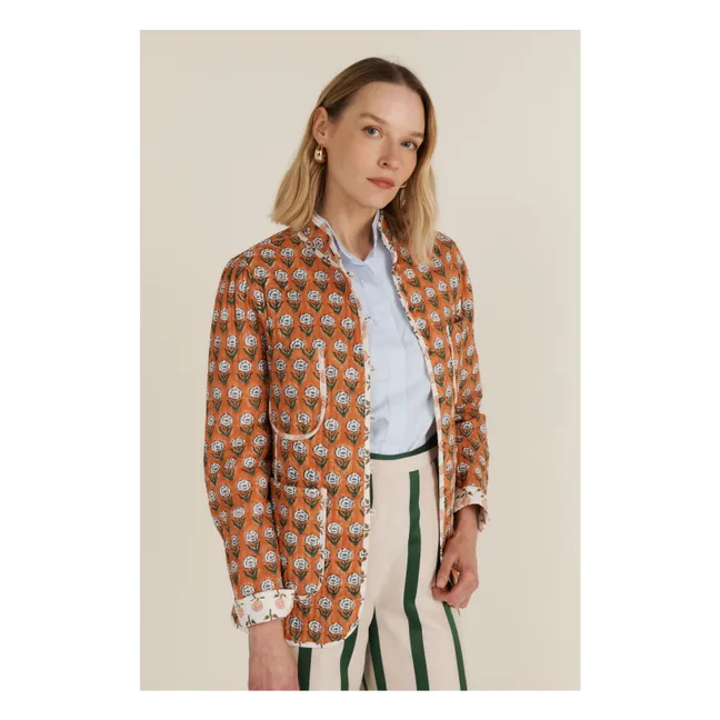 Veste Matelassée Matilda Fleurs | Orange
