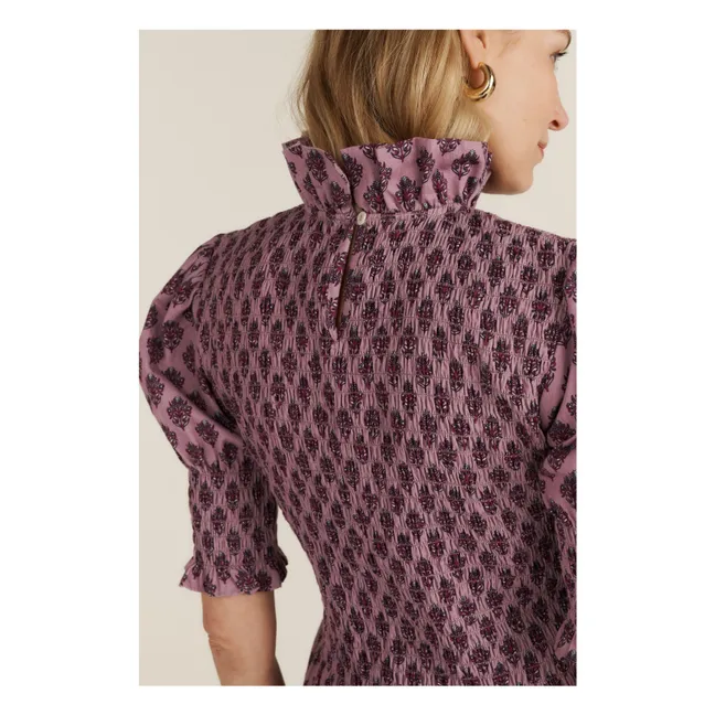Short-sleeved blouse Aleria Flowers | Purple