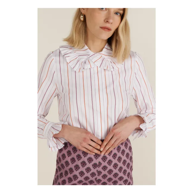 Bluse Boissière Streifen | Weiß