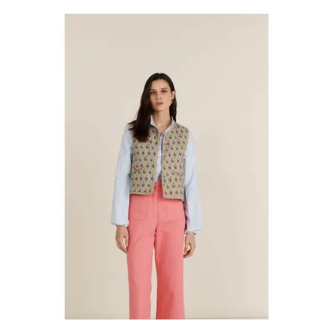 Ärmellose Jacke Giverni Blumen | Grün