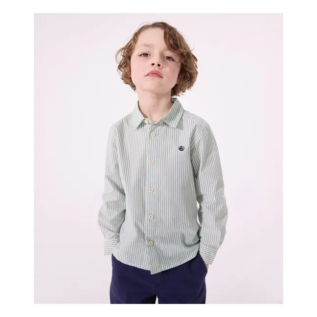Camicia in popeline di cotone organico Brazil | Salvia