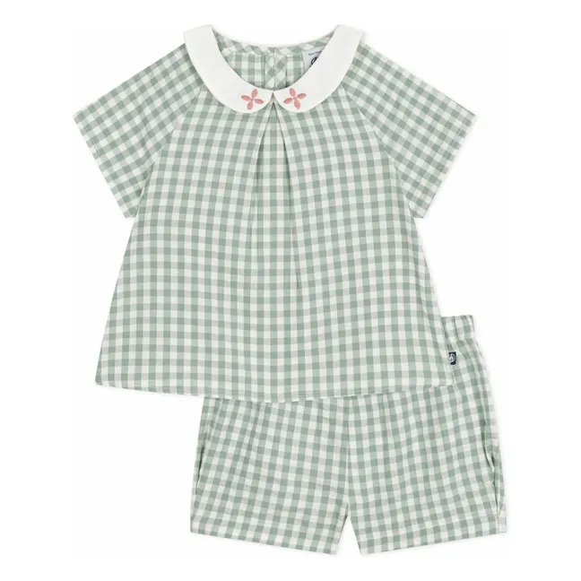 Ensemble Blouse et Short Bamie Coton Bio | Sauge