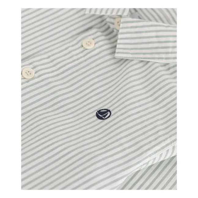 Camicia in popeline di cotone organico Brazil | Salvia