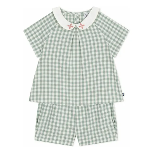 Ensemble Blouse et Short Bamie Coton Bio | Sauge