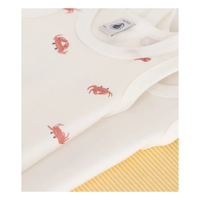 3er-Pack Bodies Krabbe Bio-Baumwolle | Gelb