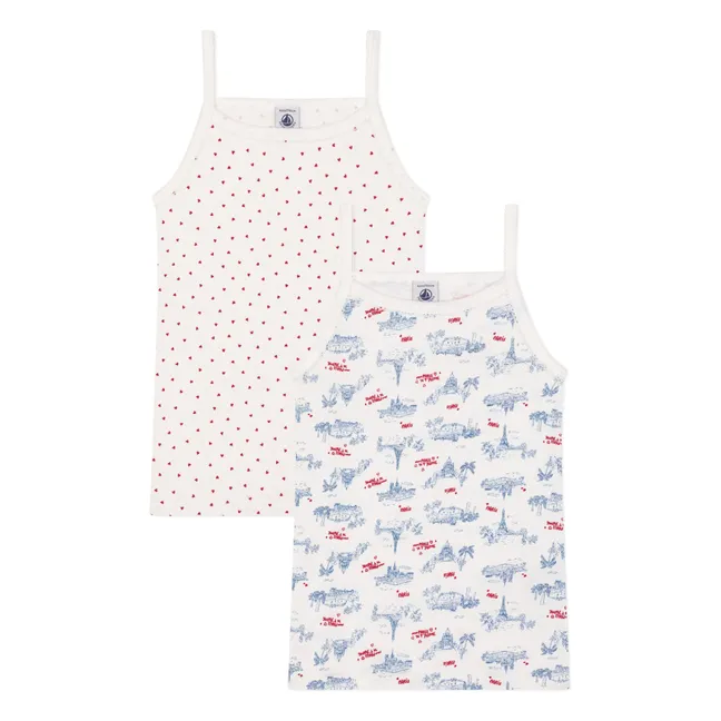 2er-Pack Parislove Mini Tank Tops aus Bio-Baumwolle | Seidenfarben