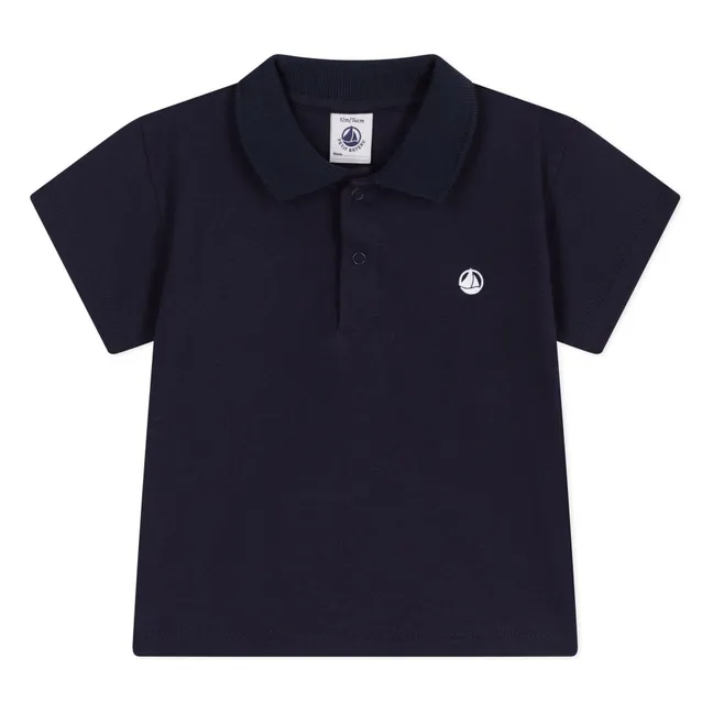 Polo de algodón orgánico Barista | Azul Marino