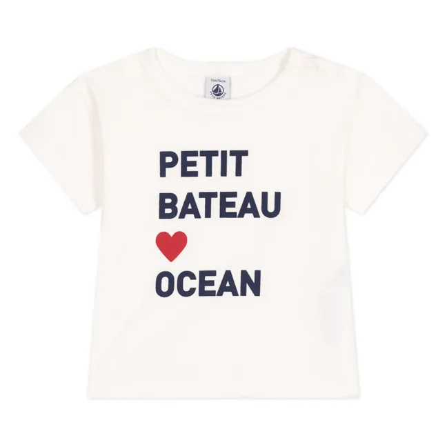 Camiseta de algodón ecológico Baona | Blanco