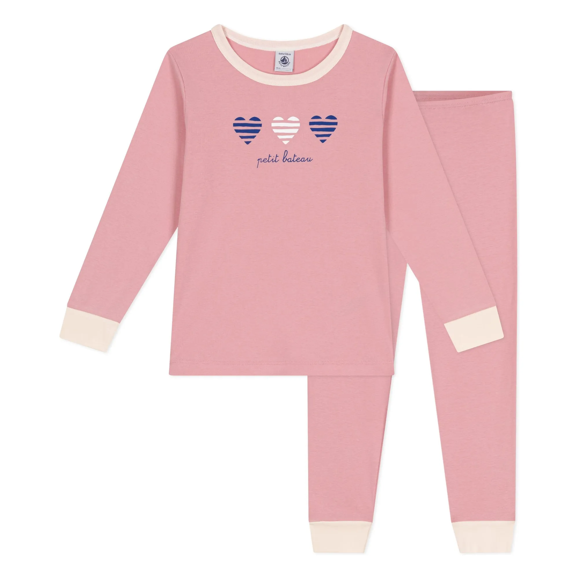 Petit Bateau Girls Dusty Pink Brexo Organic Cotton Pyjamas