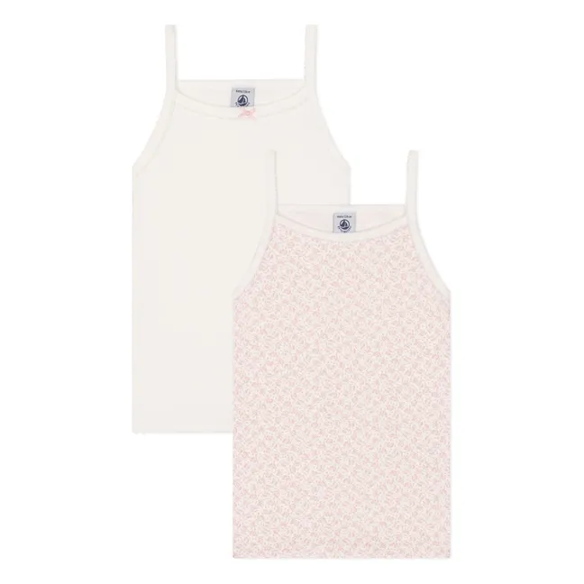 Set di 2 canottiere in cotone biologico Naoshima | Ecru