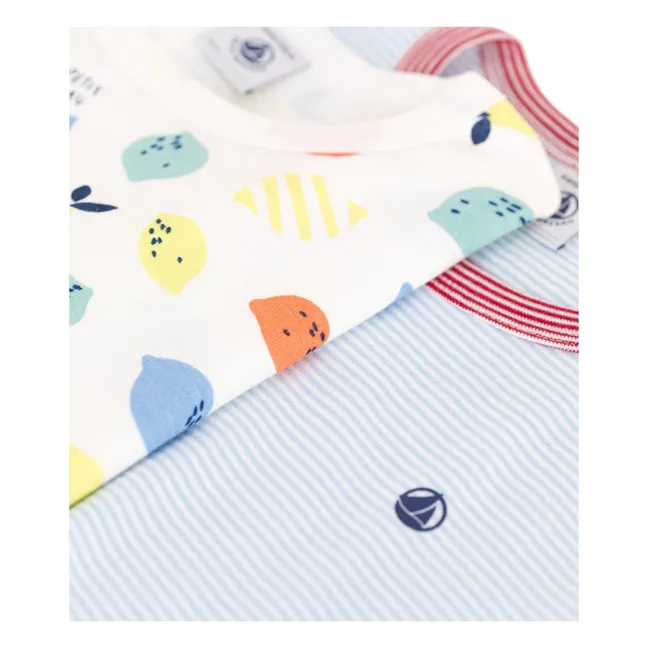 Lot 2 Pyjashort Limonade Coton Bio | Ecru