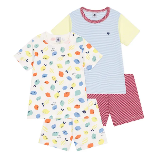Lot 2 Pyjashort Limonade Coton Bio | Ecru