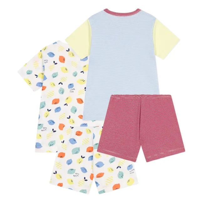 Lot 2 Pyjashort Limonade Coton Bio | Ecru