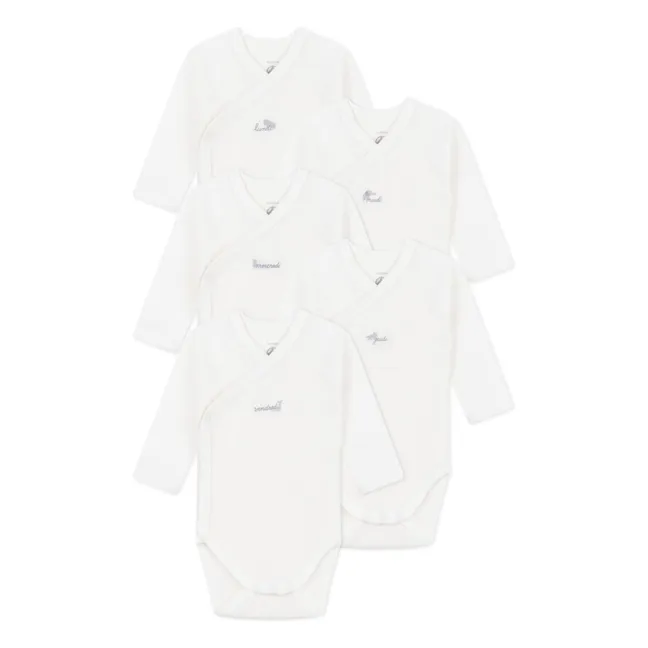 Set of 5 Birth Bodies Days of the Week Organic Cotton | Ecru