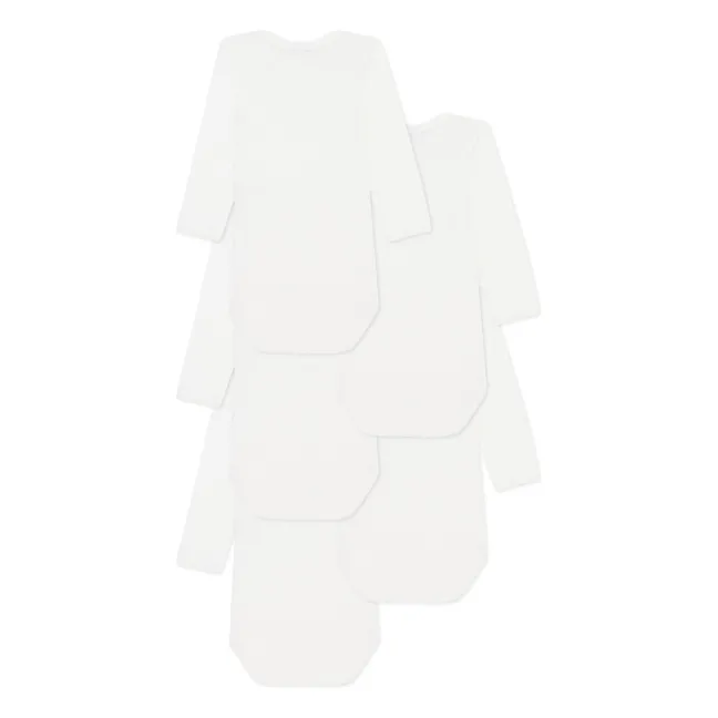 Pack de 5 bodys de algodón orgánico de manga larga | Crudo