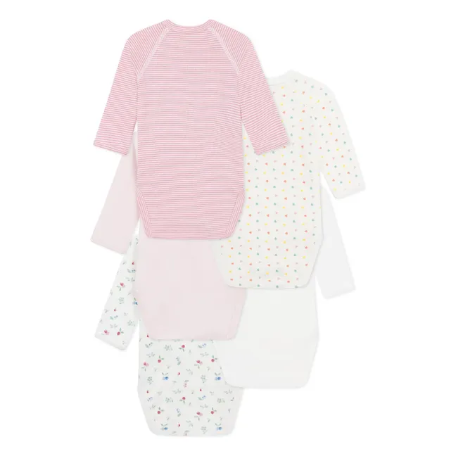 Set de 5 Body de Parto de Algodón Ecológico Cereza | Rosa