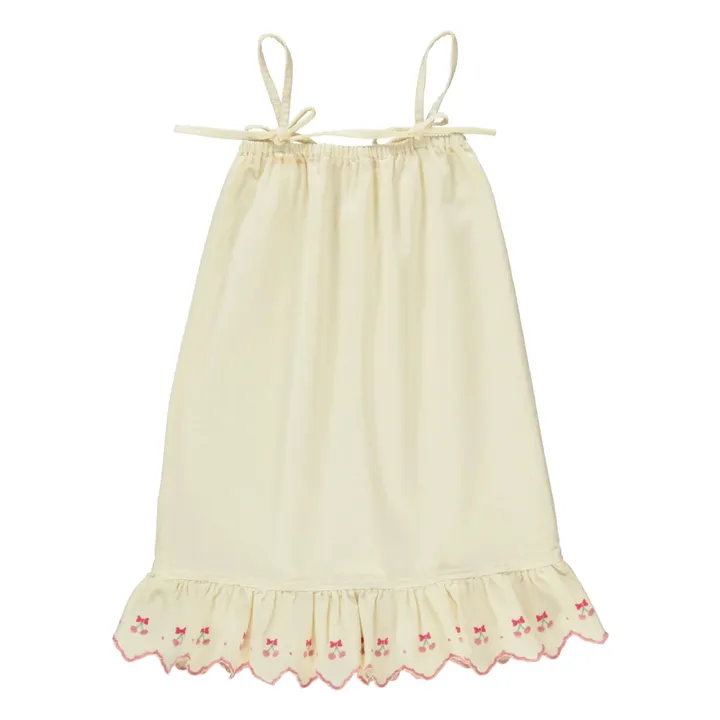Rose Cerises Denim Cotone Biologico | Beige- Immagine del prodotto n°0