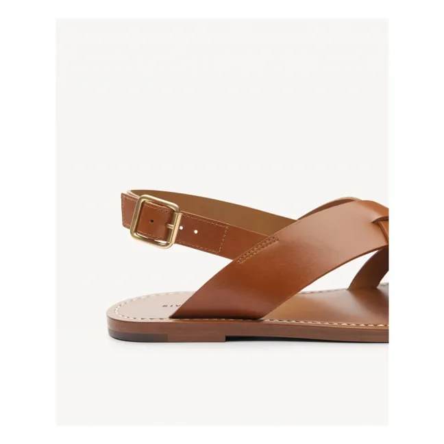 Sandalen n°204 Leder | Cognac-Farbe