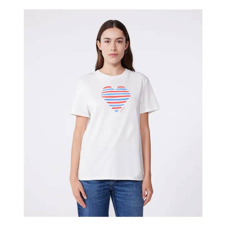 T-Shirt Cœur Jersey Léger Bio | Blanc- Image produit n°1