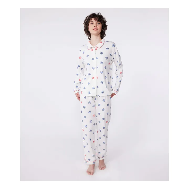 Pyjama Britany Coton Bio | Blanc- Image produit n°1