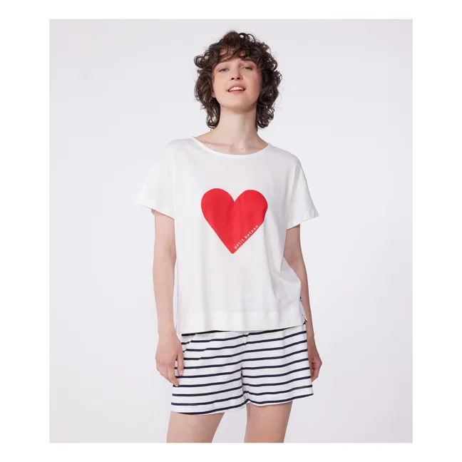 Pyjashort Brune Coton Bio | Bleu marine