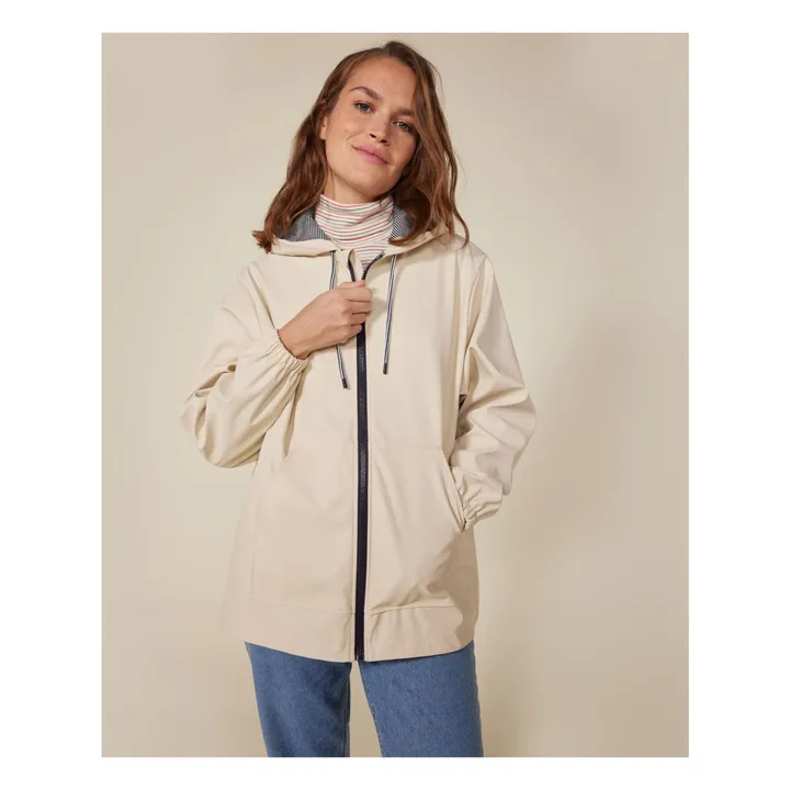 Manteau Ciré Taxine | Ecru- Image produit n°1