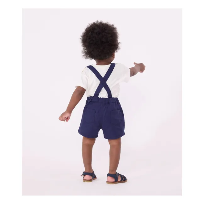 Pantaloncini con spalline in cotone organico Mufasa | Blu marino