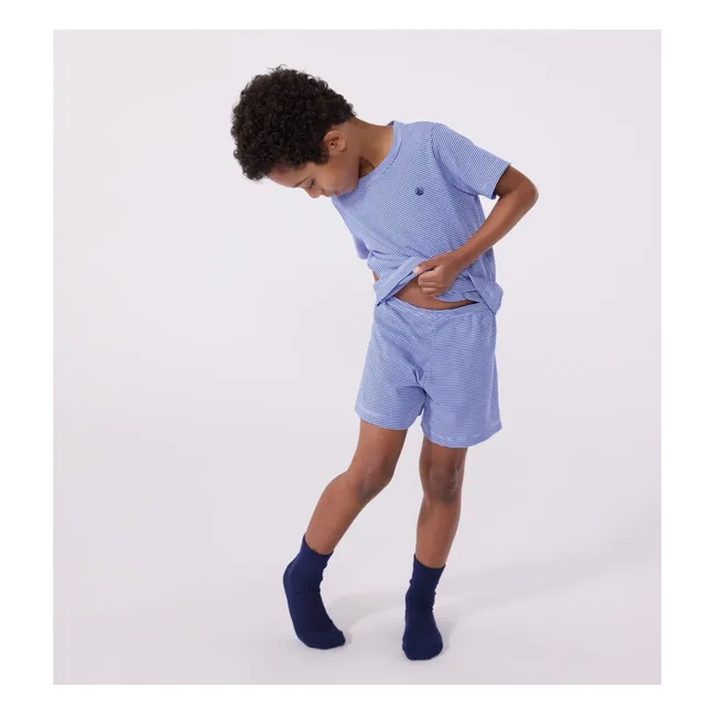 Pyjashort Bronce Algodón orgánico | Azul