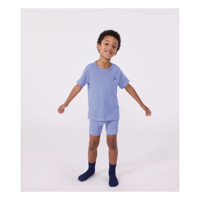 Pyjashort Bronze Bio-Baumwolle | Blau