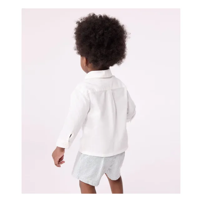 Camicia da battesimo in cotone biologico | Bianco