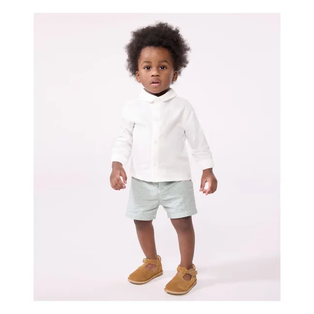 Camicia da battesimo in cotone biologico | Bianco