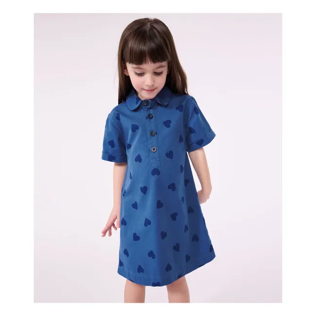 Vestido de algodón orgánico Bicoeur | Azul Marino