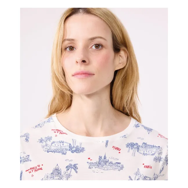 Pijama corto de algodón ecológico roto | Crudo