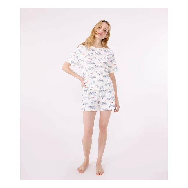 Broken Organic Cotton Pyjashort | Ecru