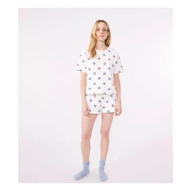 Pyjashort Britania Bio-Baumwolle | Weiß