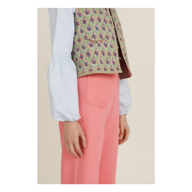 Ärmellose Jacke Giverni Blumen | Grün