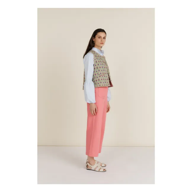 Ärmellose Jacke Giverni Blumen | Grün