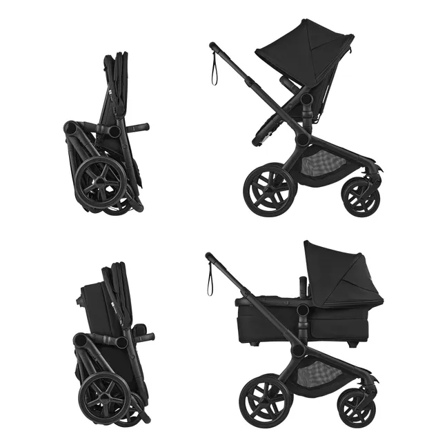Bugaboo Fox 5 Renew - Poussette tout-terrain complète châssis noir | Indigo