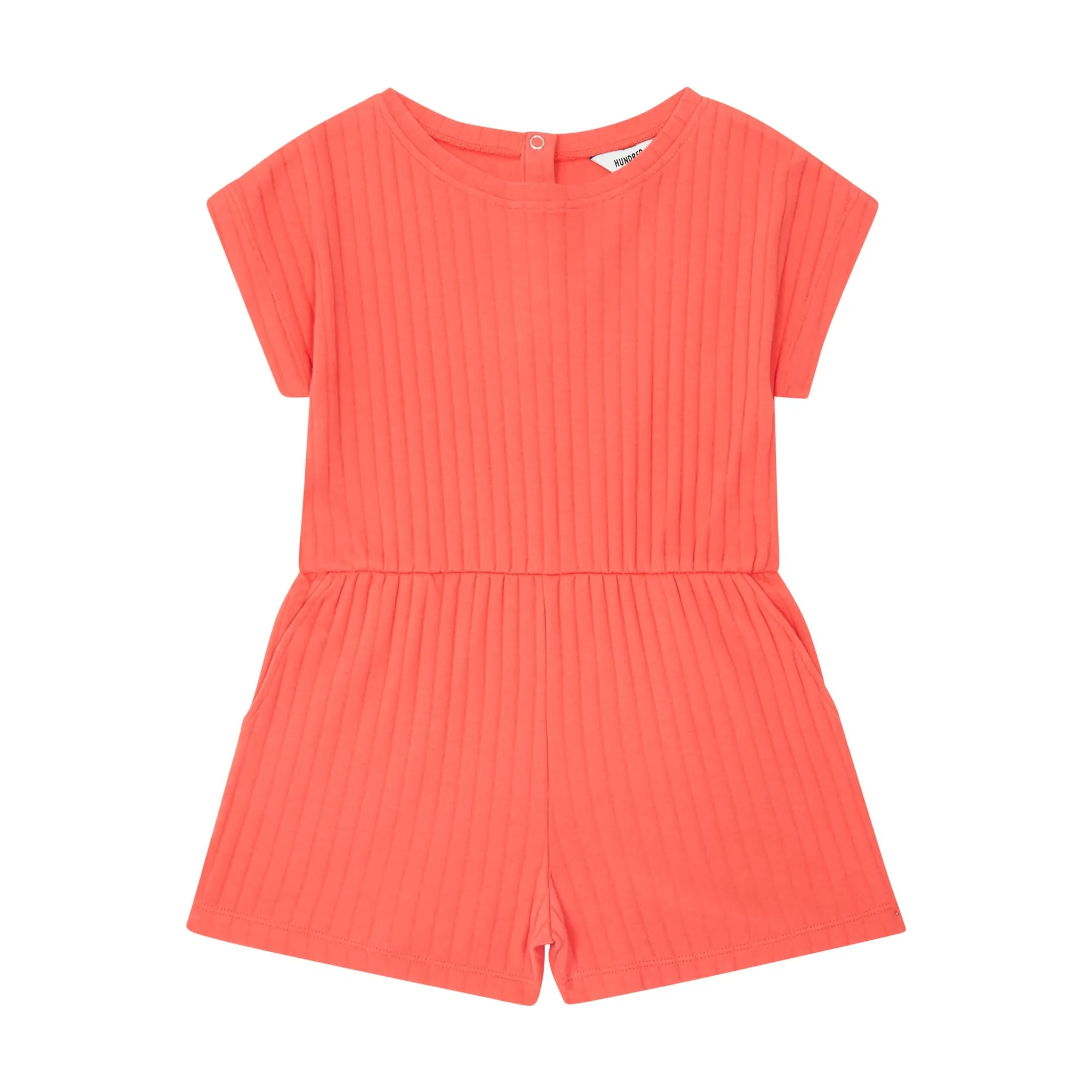 Hundred Pieces Tangerine Organic Cotton Rib Jumpsuit