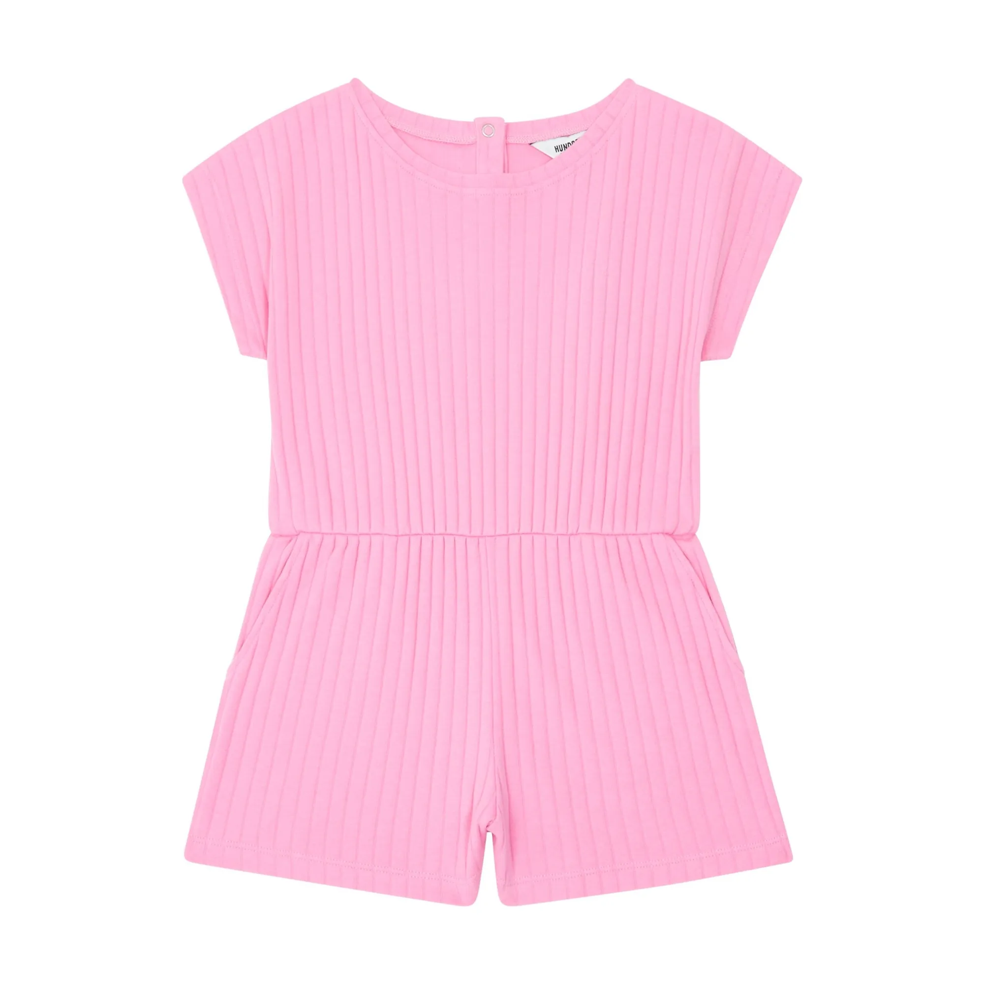 Hundred Pieces Pink Organic Cotton Rib Jumpsuit