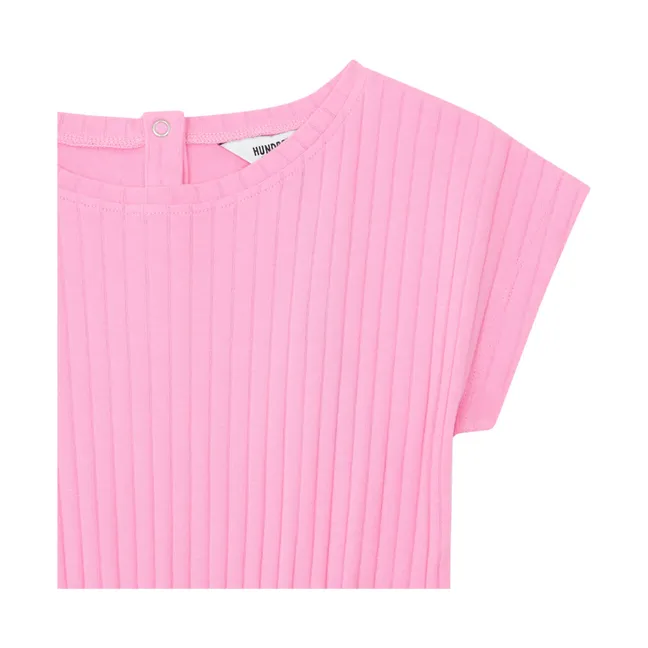 Organic Cotton Rib Jumpsuit | Pink