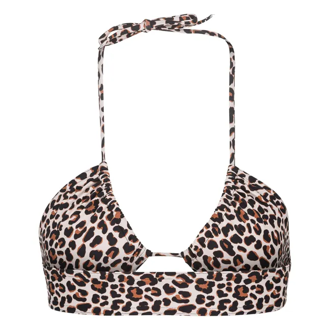 L'Idéal Leopard Bikini-Oberteil | Braun
